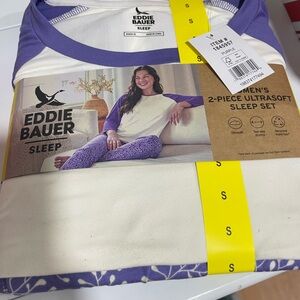 Eddie Bauer Purple and Cream Pajama Set
